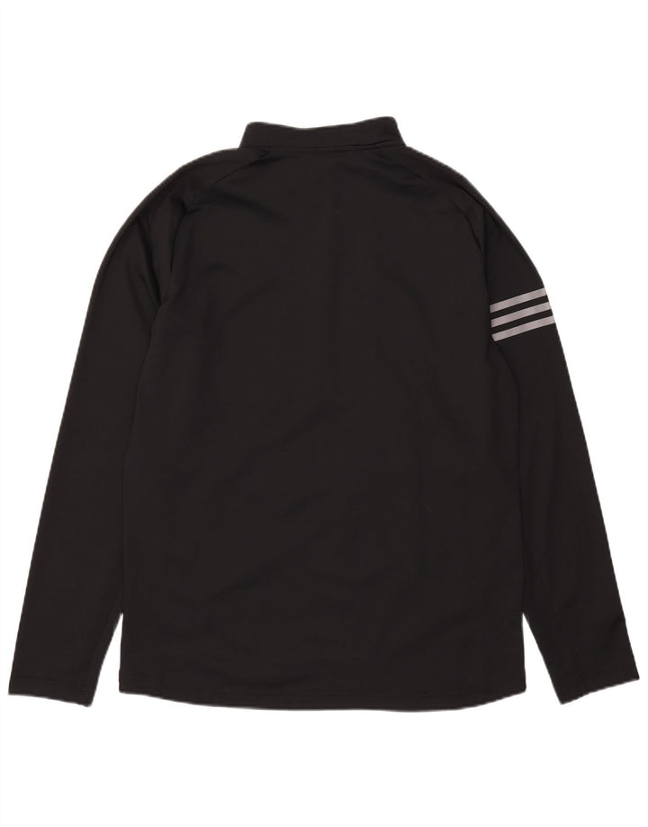 Trening pentru bărbați Adidas, cu fermoar, cu gât, cu pulover, bluză medie, negru
