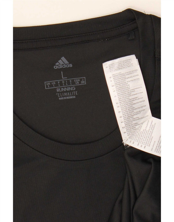 Tricou Adidas Climalite pentru bărbați Top mare din poliester negru