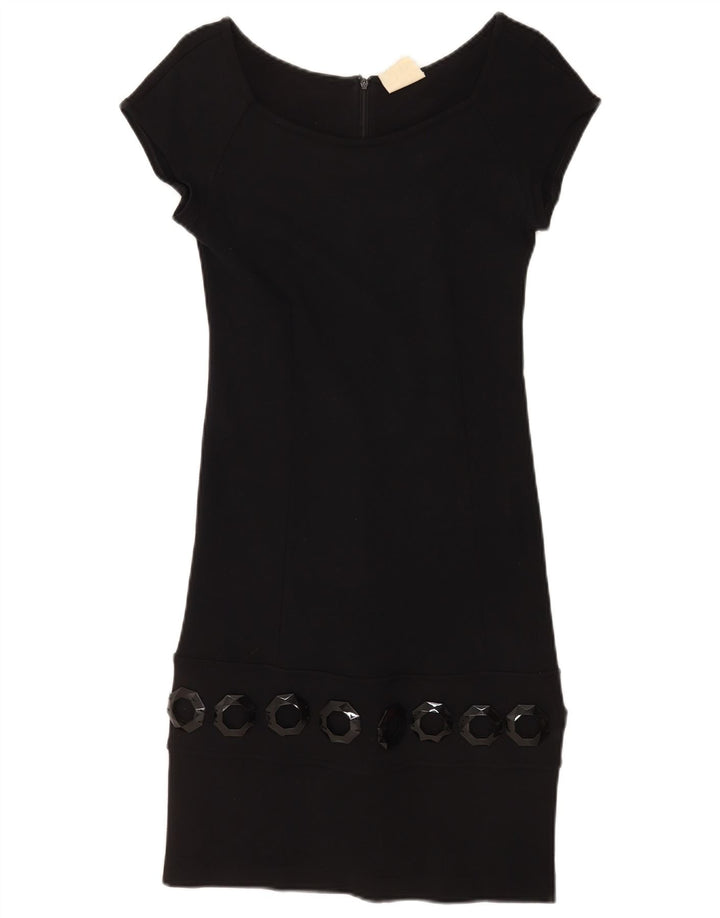 Rochie teacă vintage pentru femei UK 8 Small Black Viscose