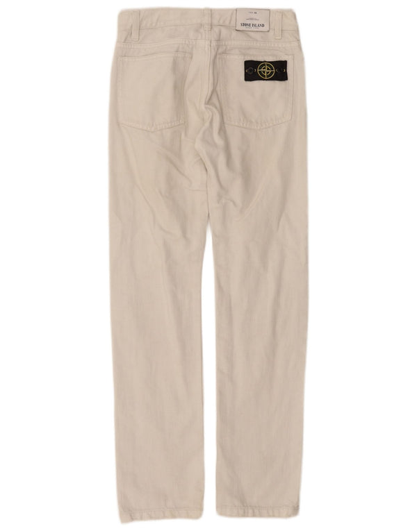 STONE ISLAND Blugi drepti pentru baieti 11-12 ani W26 L29 alb