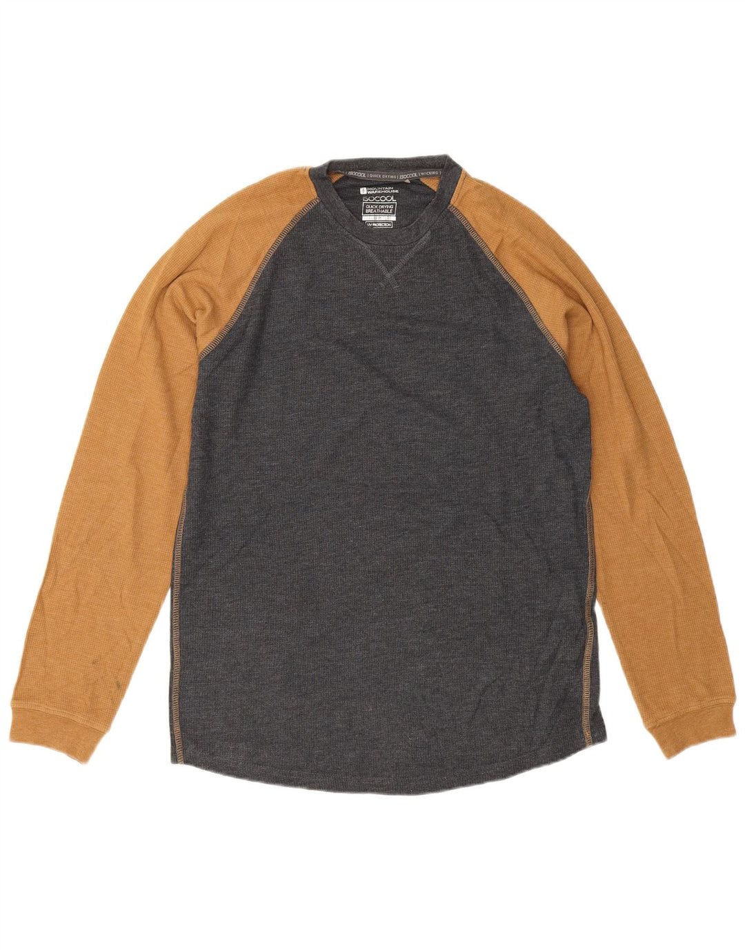 Top pentru bărbați Mountain Warehouse cu mânecă lungă, gri mediu, bumbac color bloc
