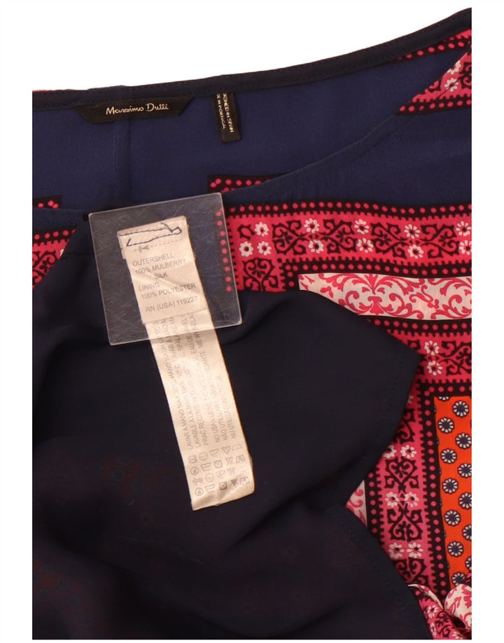 MASSIMO DUTTI Rochie schimbătoare pentru femei cu mâneci 3/4 UK 12 Medium Orange Floral