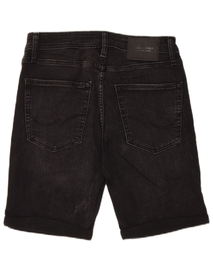 JACK & JONES Pantaloni scurți de denim obișnuiți pentru bărbați W30, bumbac mediu negru