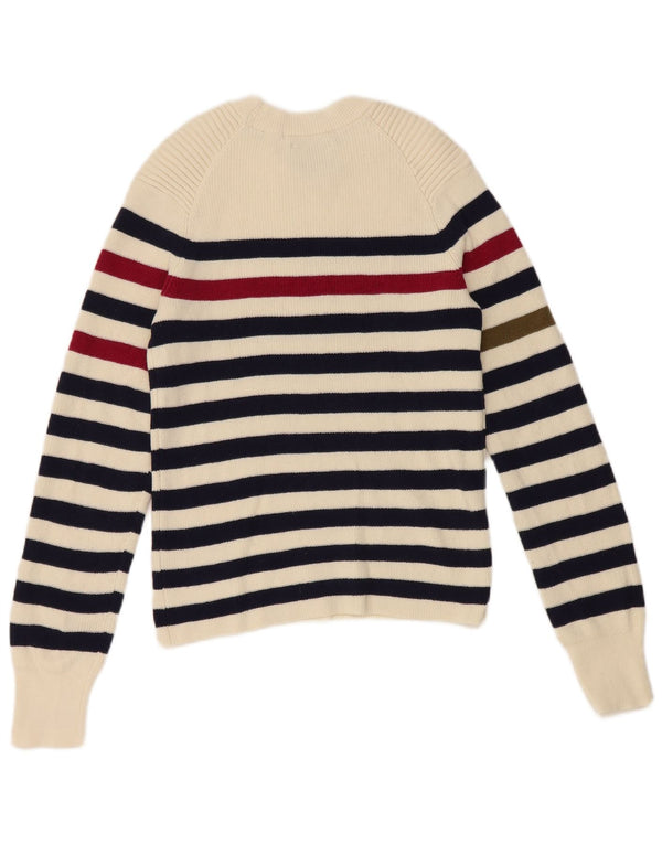 Scotch & Soda Pulover pentru femei cu decolteu rotund UK 10 mic cu dungi albe