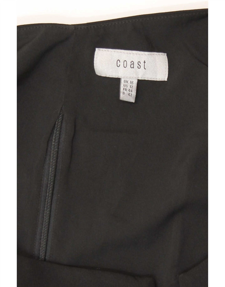 Coasta pentru femei Crop Off Shoulder UK 16 Poliester negru mare