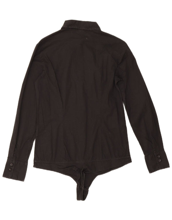 Body de cămașă cu mânecă lungă pentru femei Benetton UK 12 Medium Black