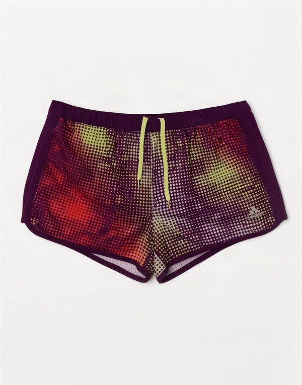 Pantaloni scurți sport Climalite Adidas pentru femei UK 10 Small Purple Spotted