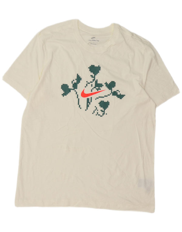 Nike Mens Graphic T-Shirt Top Large White Cotton