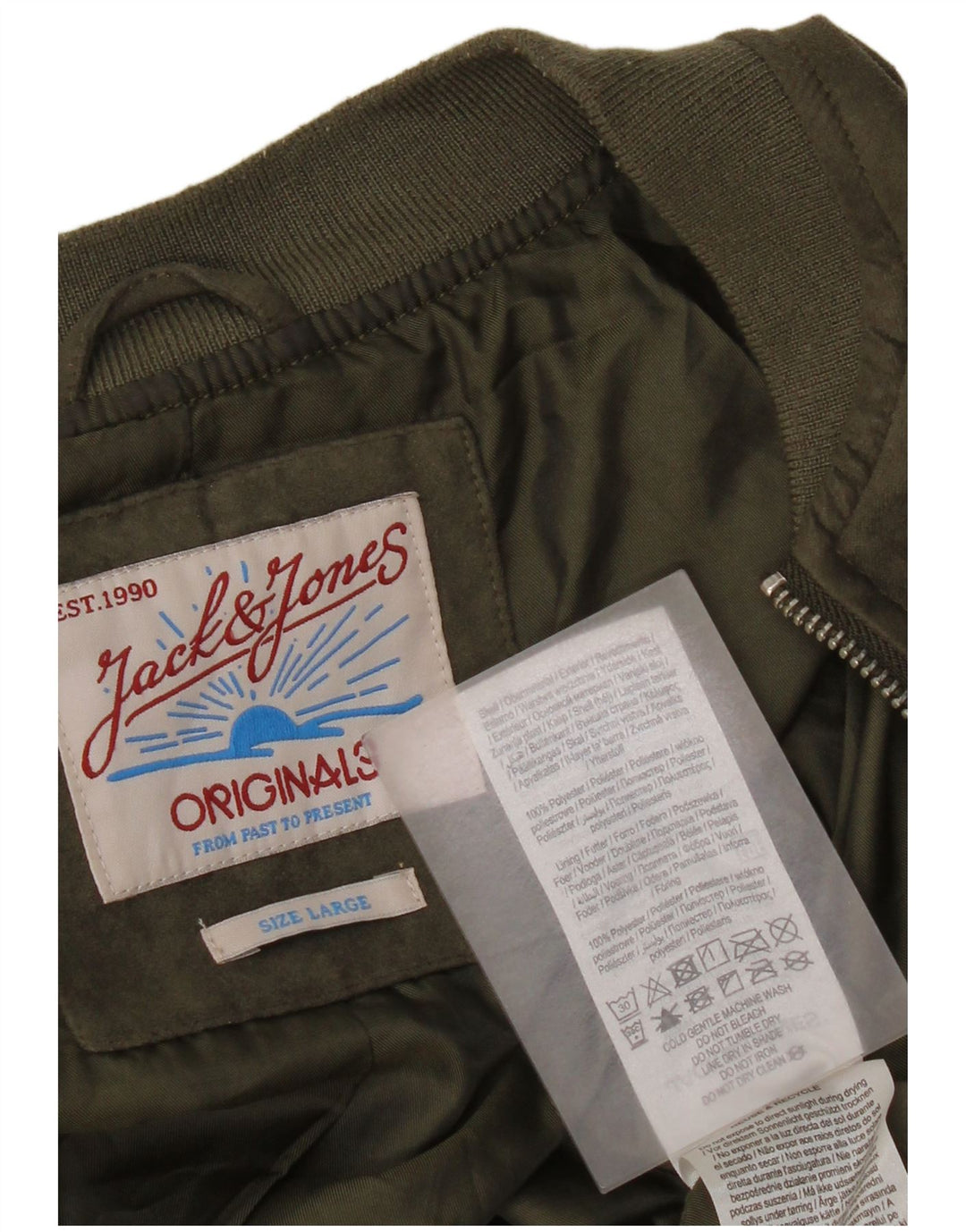 Jack & Jones Bomber Jacket pentru bărbați UK 40 Large Kaki Poliester