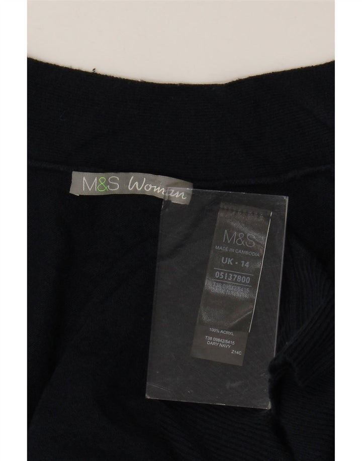 Pulover cardigan pentru femei Marks & Spencer cu mâneci 3/4 UK 14 Medium Bleumarin