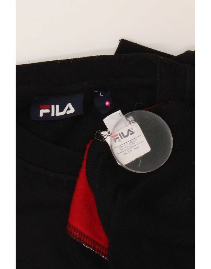 Pulover pentru bărbați Fila Graphic Pulover mare, negru, poliester color bloc