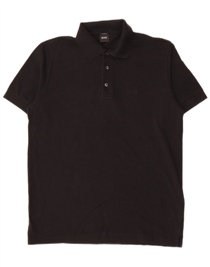 Tricou polo pentru bărbați Hugo Boss, bumbac mediu negru