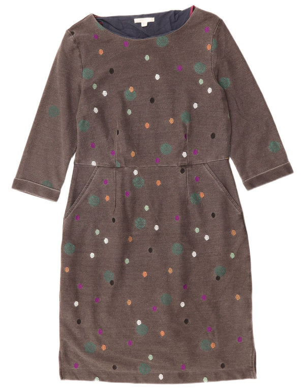 WHITE STUFF Rochie pentru femei cu mâneci 3/4 UK 12 Medium Grey Spotted