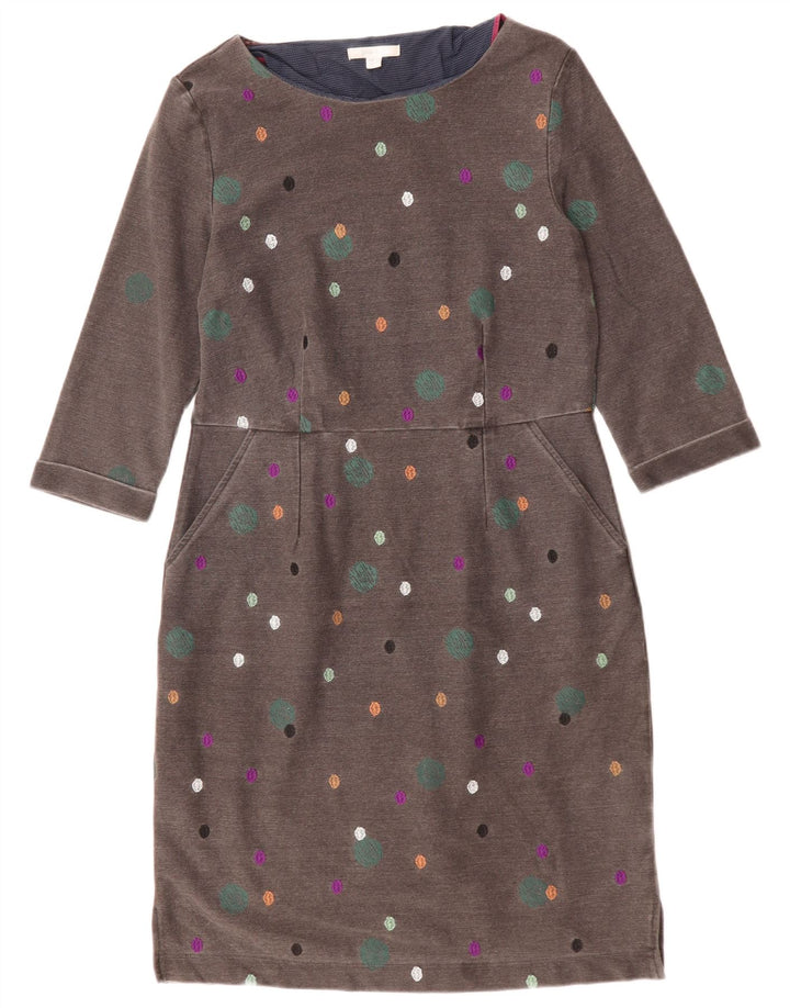 WHITE STUFF Rochie pentru femei cu mâneci 3/4 UK 12 Medium Grey Spotted