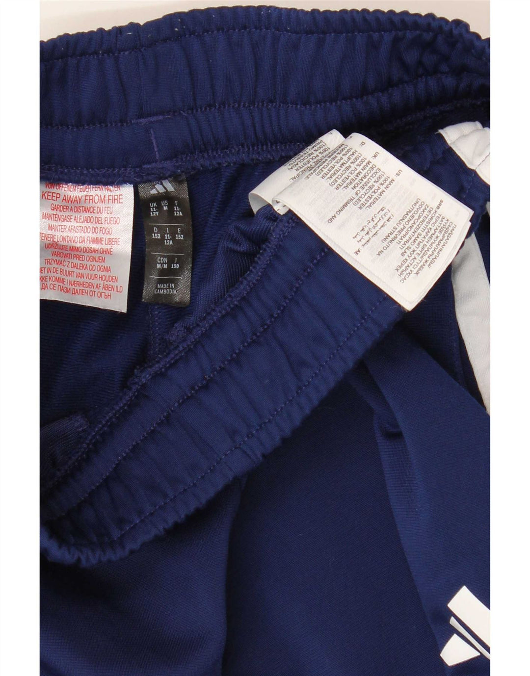 Pantaloni de trening Adidas Climacool pentru baieti 11-12 ani poliester bleumarin