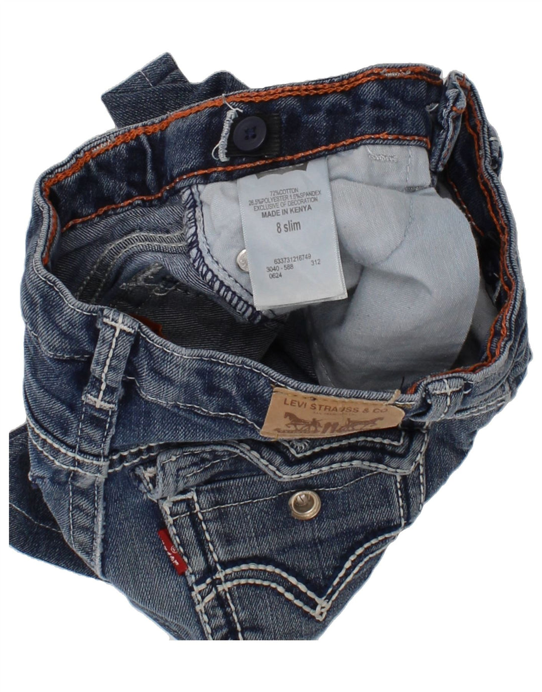LEVI'S Boys Denim Shorts 7-8 Years W22 Blue Cotton Vintage Levi's and Second-Hand Levi's from Messina Hembry 