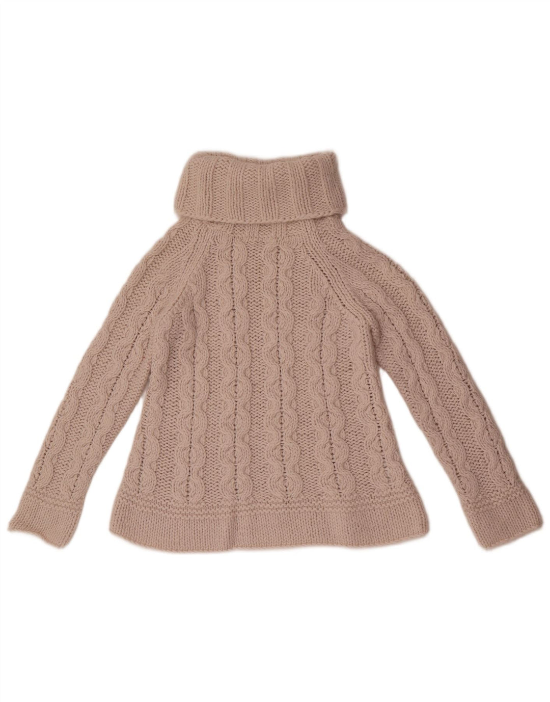 Pulover pentru femei Marks & Spencer cu gât rulat, UK 10 Mic Bej Acrilic
