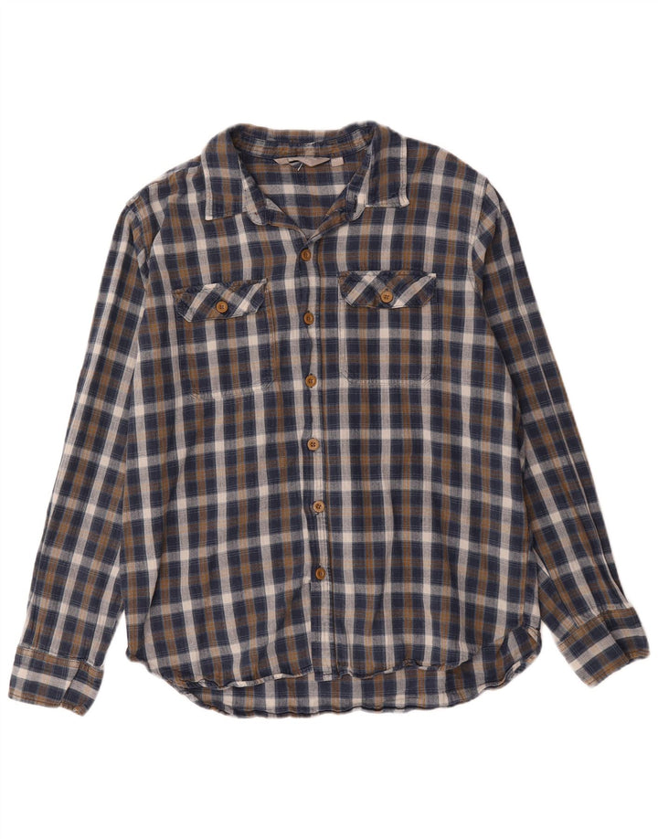 Cămașă de flanel pentru bărbați Mountain Warehouse XL, bumbac cu carouri albastre