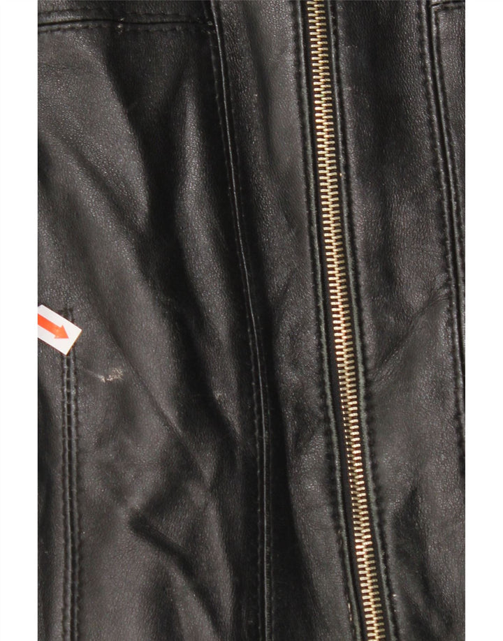 VINTAGE Womens Leather Jacket UK 20 2XL Black Leather Vintage Vintage and Second-Hand Vintage from Messina Hembry 