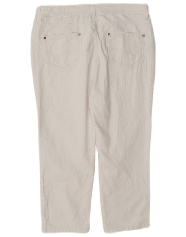 Marks & Spencer Pantaloni tăiați Per Una pentru femei UK 14 Large W34 L22 White