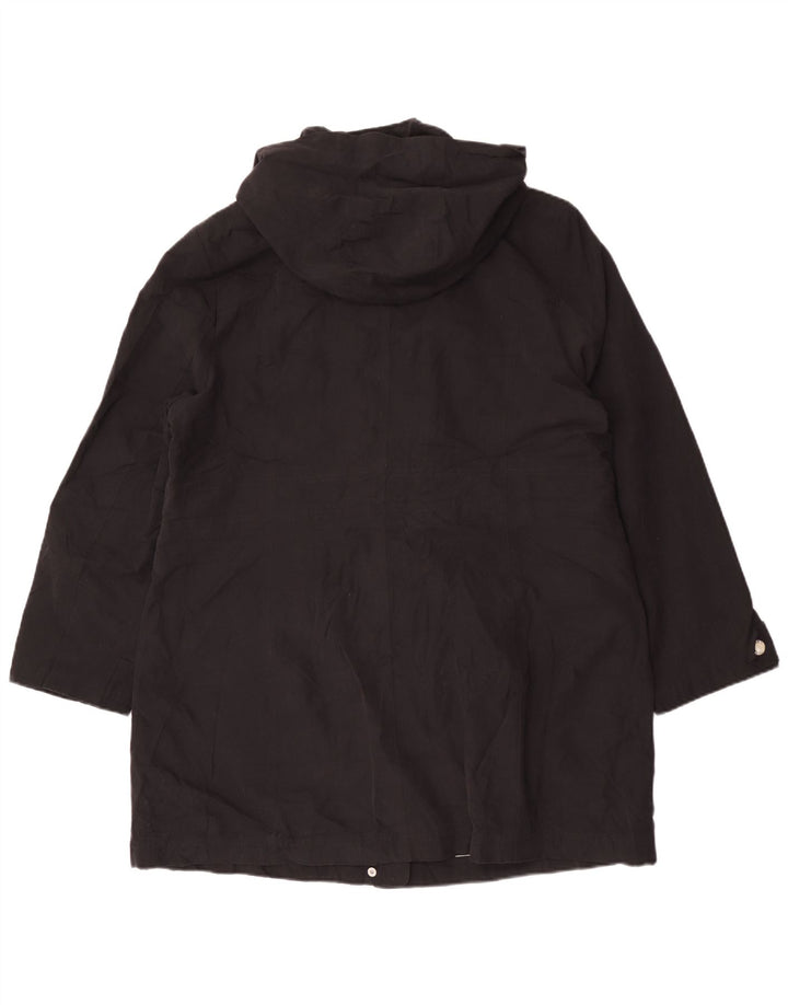 Dkny haină de ploaie cu glugă pentru femei UK 18 XL poliester negru