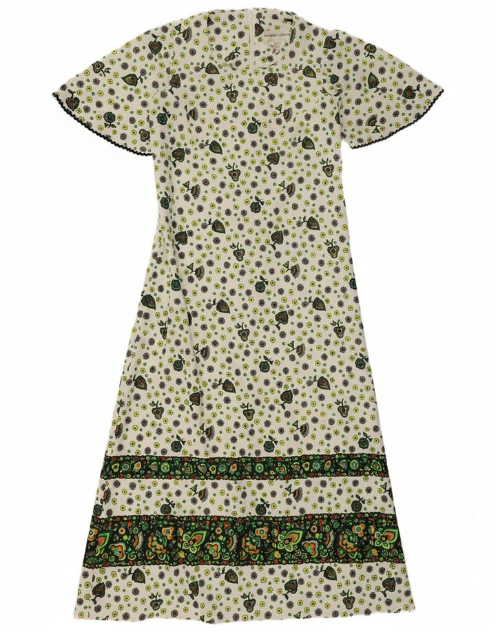 NORMAN LINTON Womens Maxi Dress EU 38 Medium White Floral Polyester