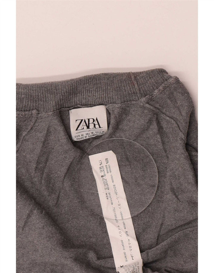 Pulover pentru bărbați Zara cu gât rulat, viscoză, gri mediu