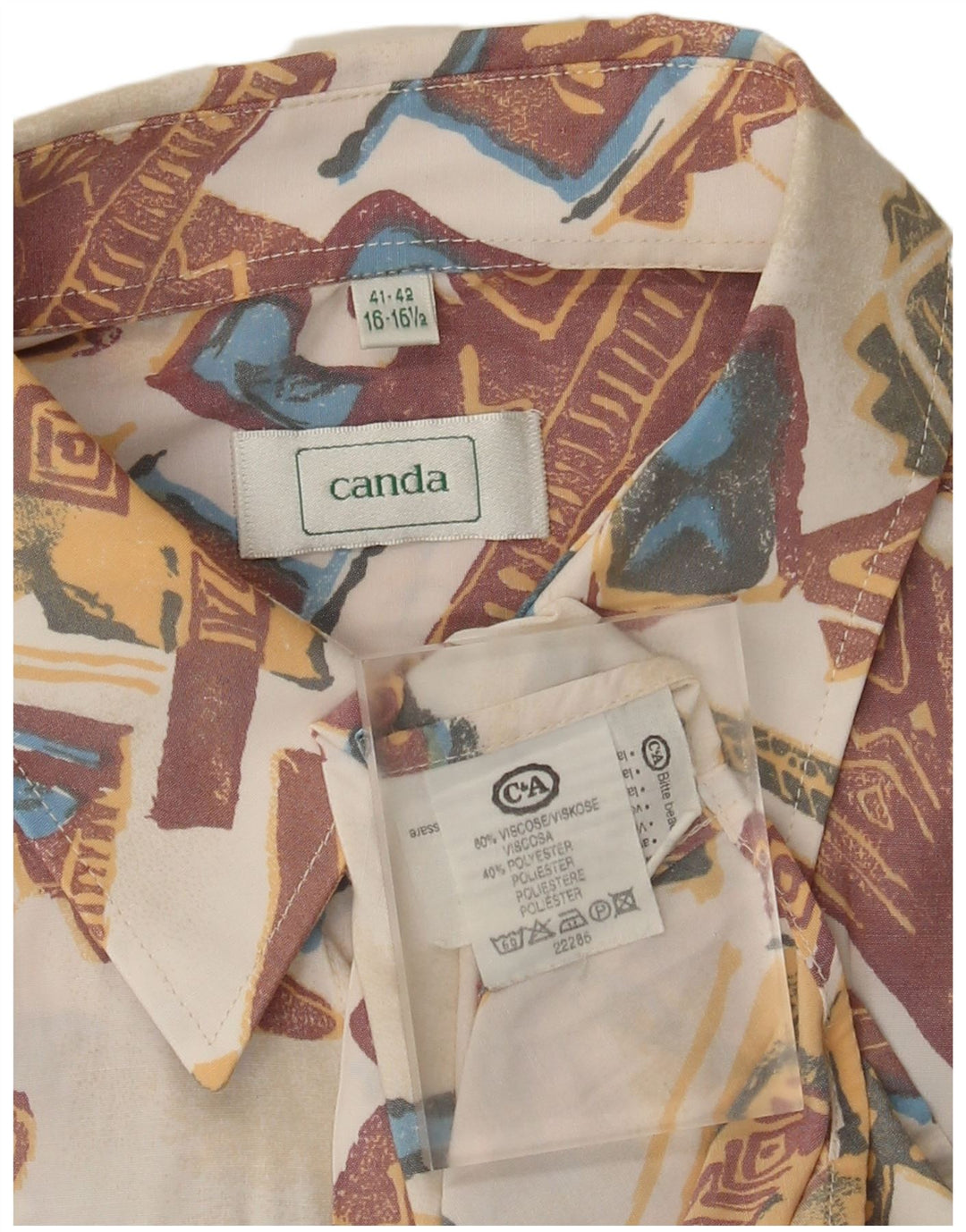 Cămașă pentru bărbați Canda Mărimea 41/42 16 16 1/2 Mare Multicoloră Geometric