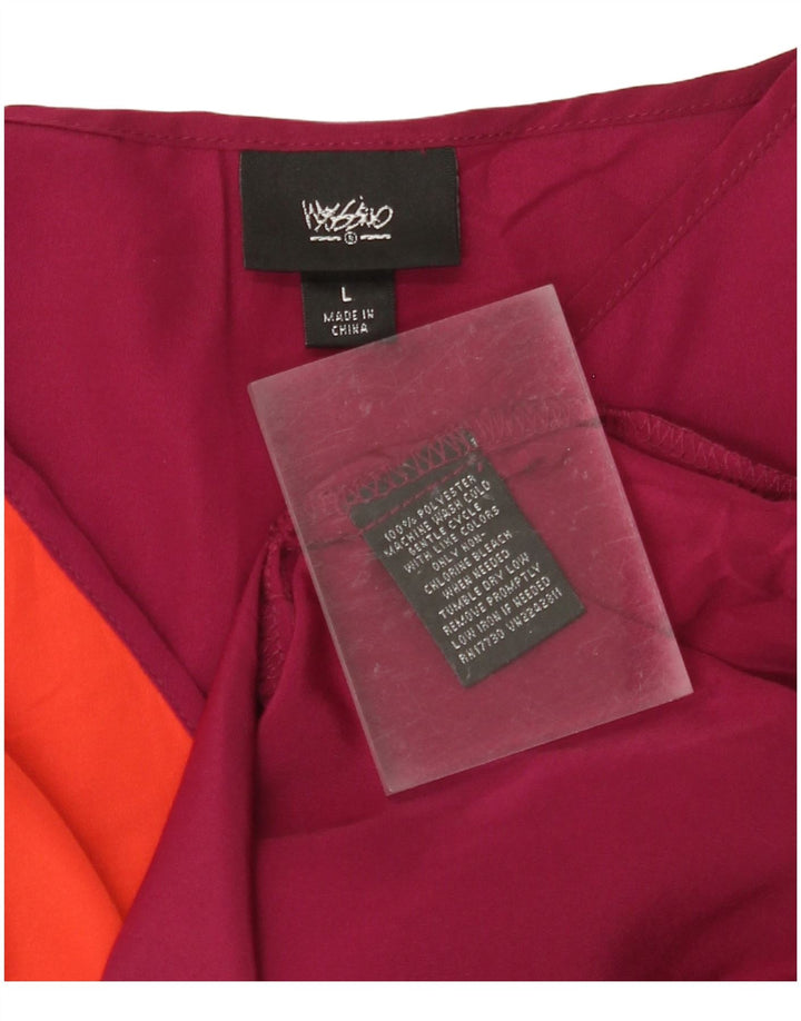 MOSSIMO Rochie Slip pentru Femei UK 14 Mare Bordeaux Colorblock Poliester