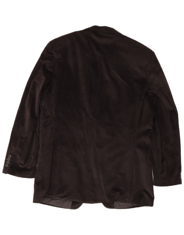 Jachetă vintage pentru bărbați, lungă cu 2 nasturi, UK 44 2XL, poliester negru