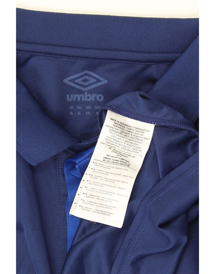 Cămașă polo pentru bărbați Umbro XL, poliester bleumarin