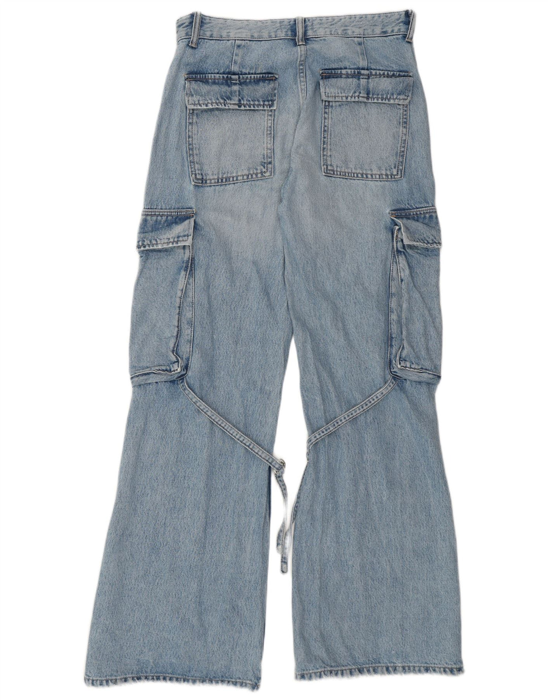 Blugi evazați cargo pentru femei ZARA EU 36 XS W26 L32 Bumbac albastru