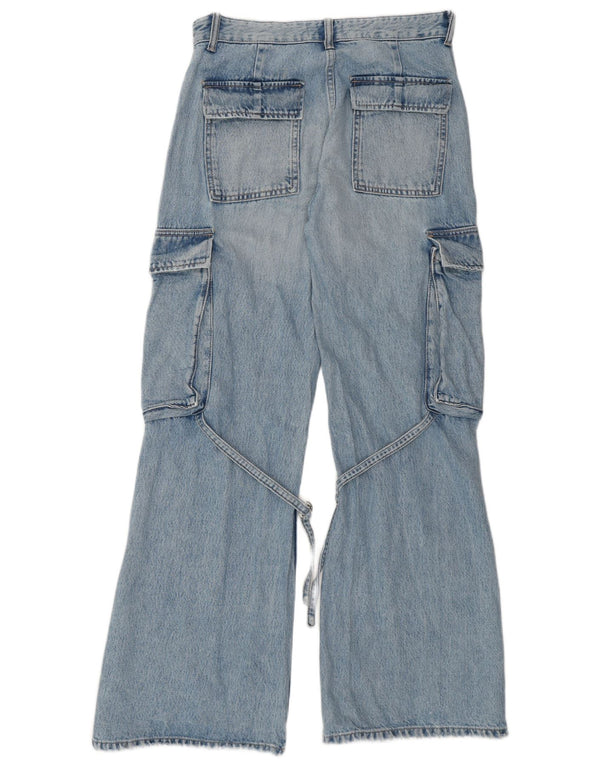 Blugi evazați cargo pentru femei ZARA EU 36 XS W26 L32 Bumbac albastru