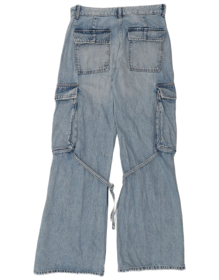 Blugi evazați cargo pentru femei ZARA EU 36 XS W26 L32 Bumbac albastru