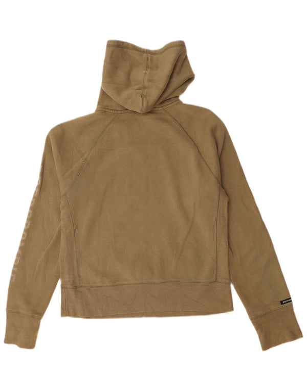 Abercrombie & Fitch Pulover cu capota cu grafic pentru femei UK 16 mare bumbac kaki