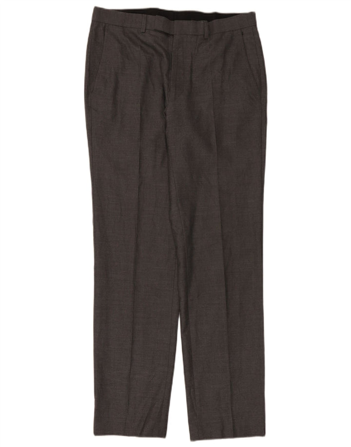 Marks & Spencer Pantaloni de costum drepți croiți pentru bărbați L32 L33 gri