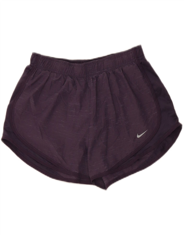 Pantaloni scurti sport NIKE Dri Fit pentru femei UK 14 Medium Purple Flecked Poliester