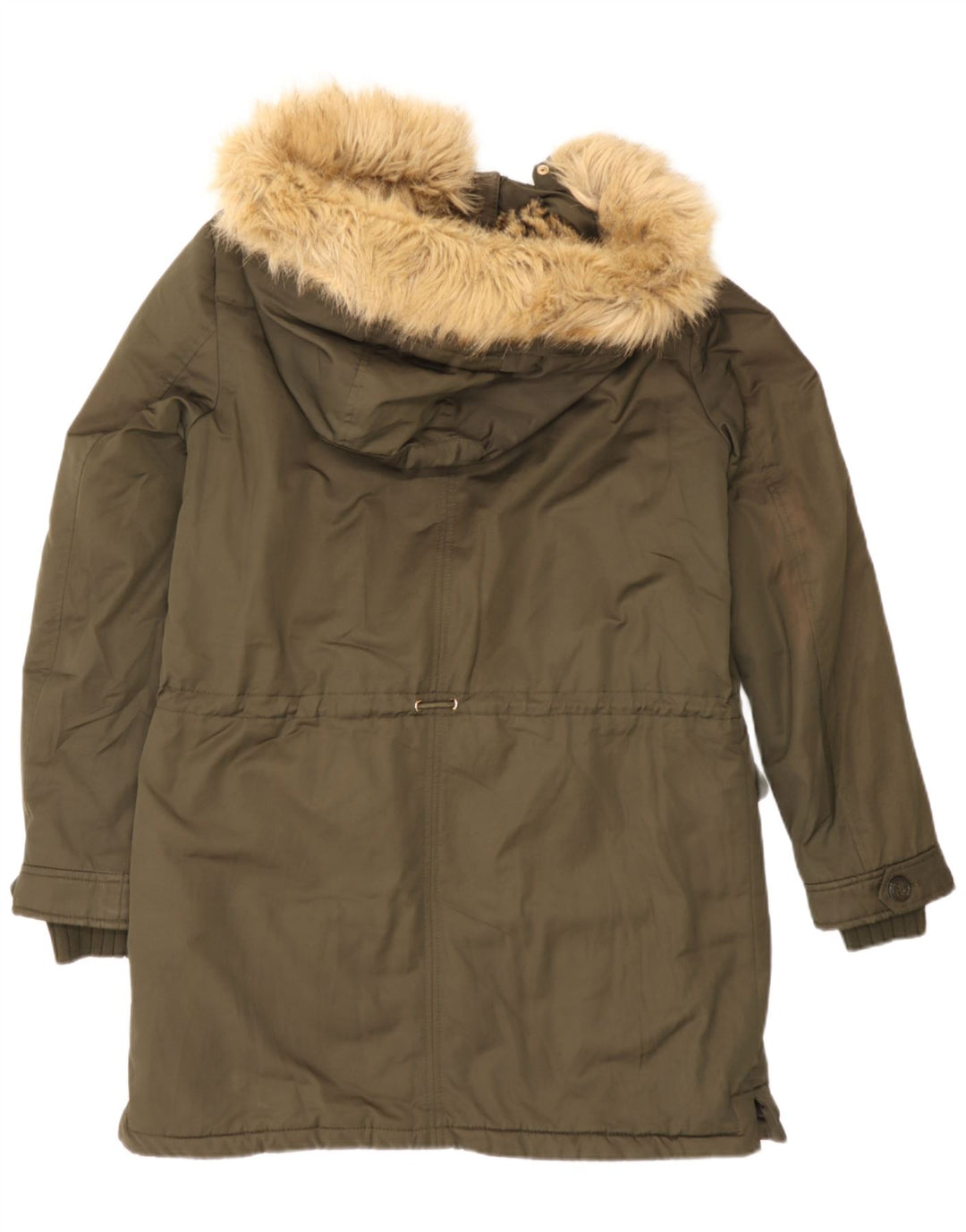 Jachetă parka cu glugă pentru femei Zara UK 14 Medium Kaki Poliester