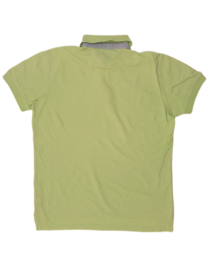 Tricou polo Tommy Hilfiger pentru bărbați, bumbac verde mediu
