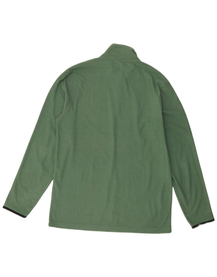 Pulover pentru bărbați Champion, cu fermoar și gât, poliester verde 2XL