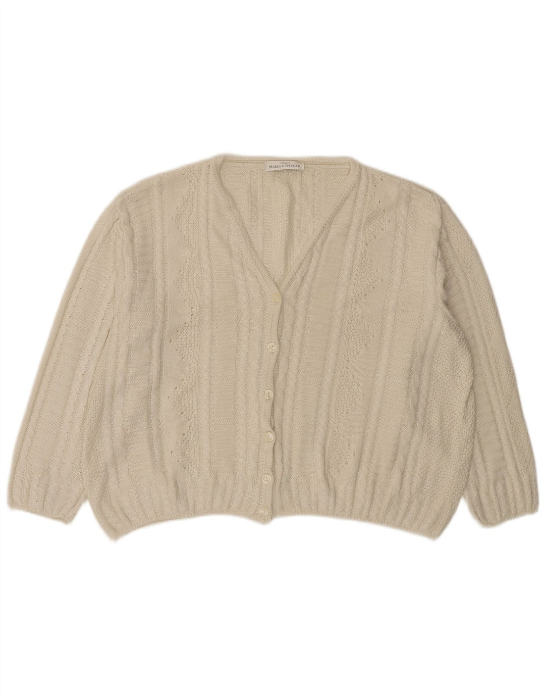 Pulover cardigan supradimensionat pentru femei Marks & Spencer UK 18 XL Alb