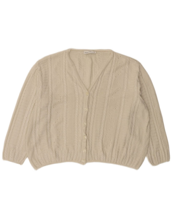 Pulover cardigan supradimensionat pentru femei Marks & Spencer UK 18 XL Alb