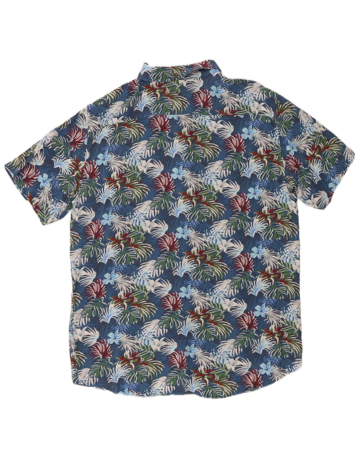 Cămașă cu mânecă scurtă pentru bărbați Mistral IT 48 Medium Blue Floral Viscose