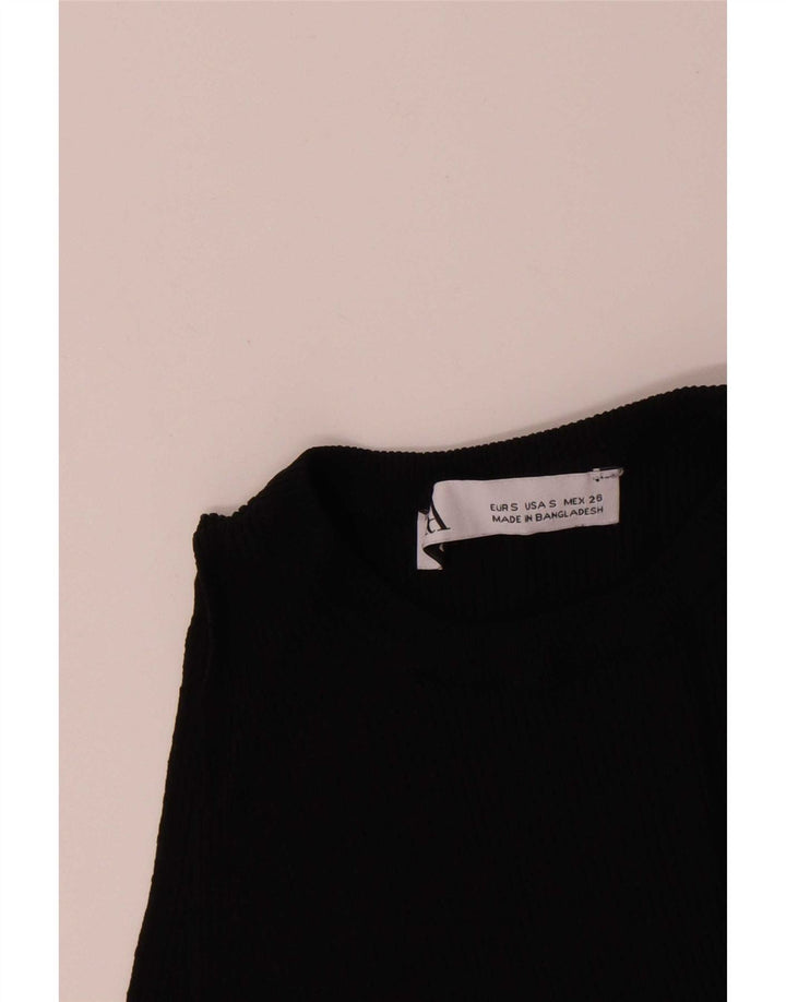 Vestă Crop Top pentru femei Zara UK 8 Small Black Viscose