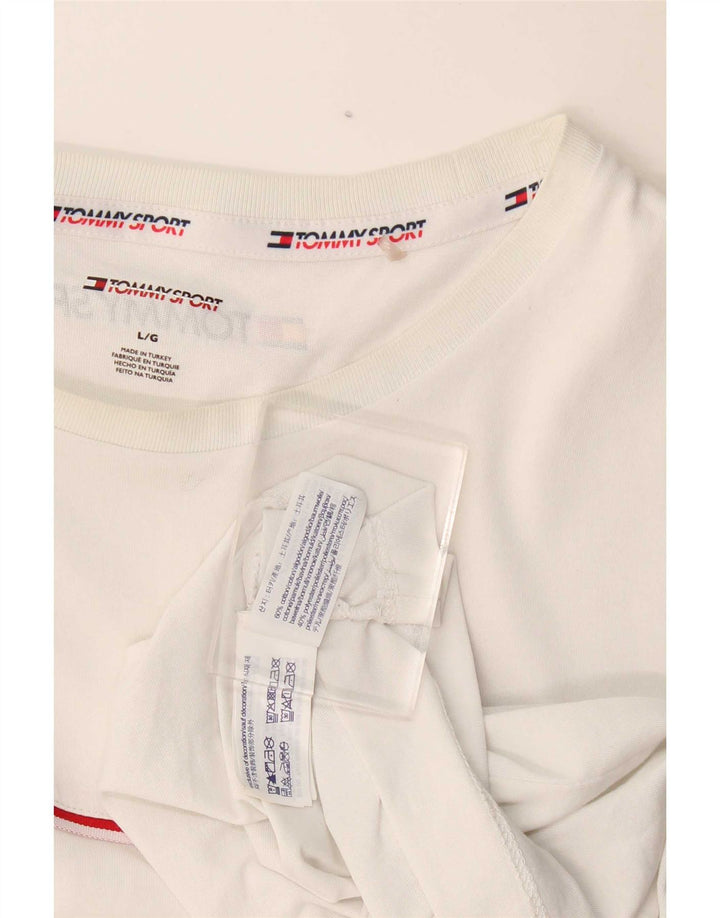 Tricou Tommy Hilfiger pentru bărbați Top mare din bumbac alb