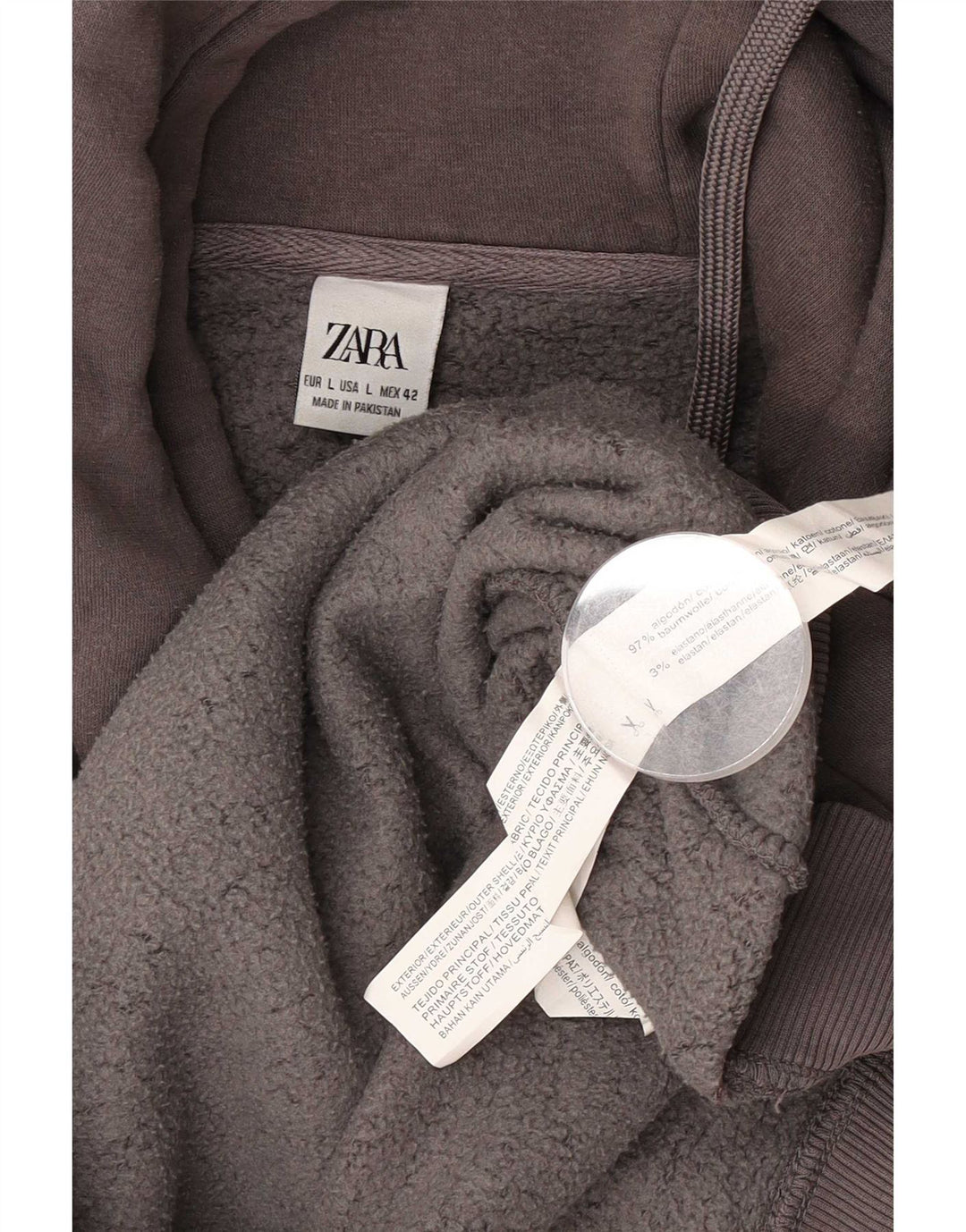 Pulover pentru bărbați Zara, mare, gri, bumbac
