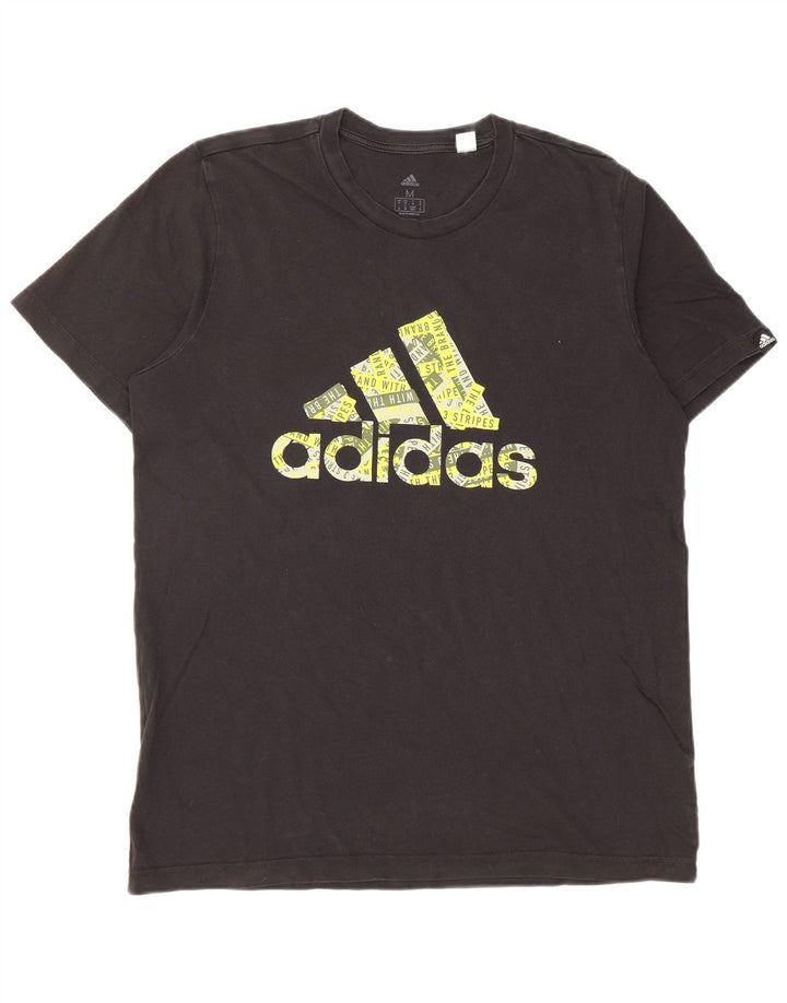 Tricou grafic Adidas pentru bărbați Top mediu negru bumbac