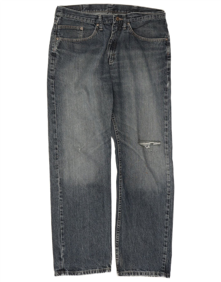 Blugi drepți Wrangler pentru bărbați, învechiți, cu ajustare normală, W34 L29, bumbac albastru
