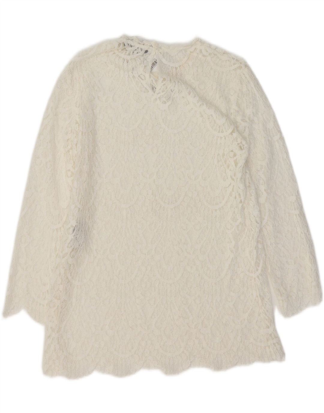 ZARA Womens Blouse Top UK 12 Medium White Cotton