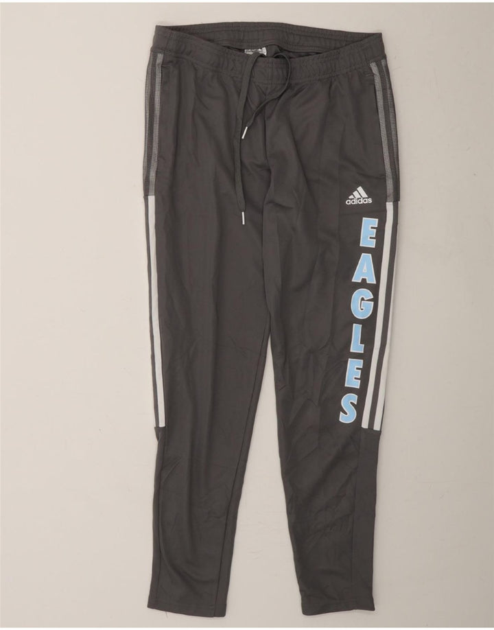 ADIDAS Womens Eagles Graphic Tracksuit Trousers UK 12/14 Medium Grey Vintage Adidas and Second-Hand Adidas from Messina Hembry 